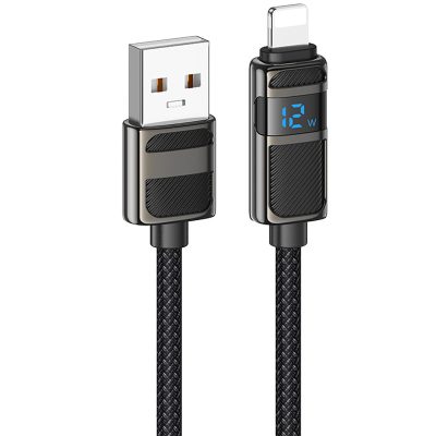 Дата кабель Hoco U137 Line with display USB to Lightning 2.4 А/12W (1.2 м)