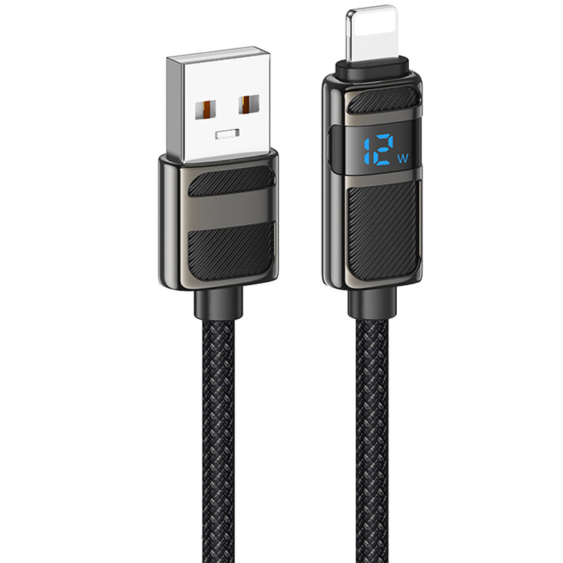 Дата кабель Hoco U137 Line with display USB to Lightning 2.4 А/12W (1.2 м)