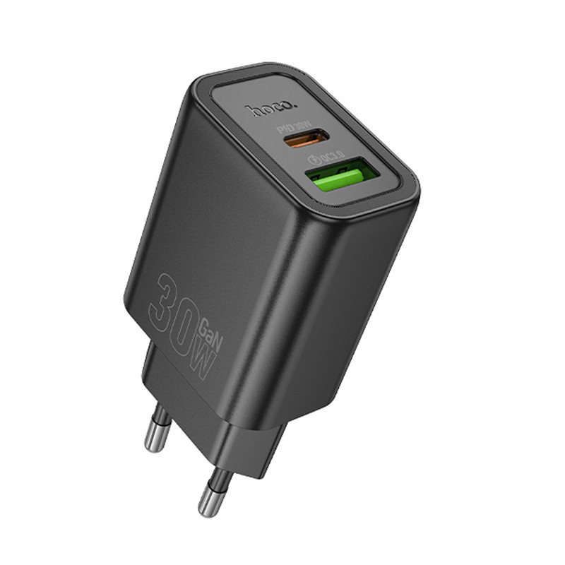 Мережевий зарядний пристрій Hoco N63 Gentle PD 30W + QC 3.0 (1×USB-A / 1×USB-C)