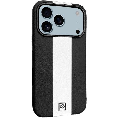 Шкіряний чохол Rally with Magnetic Fit для Apple iPhone 17 Pro Max (6.9") Grey / White