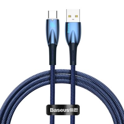 Дата кабель Baseus Glimmer Series Fast Charging Data Cable USB to USB-C 100W 1 м (CADH00040) Black