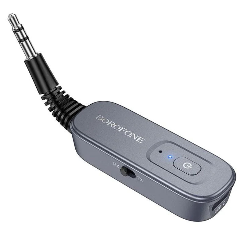 Bluetooth аудіо ресивер/трансмітер Borofone BC51 Clear way (AUX 3.5mm) Metal gray