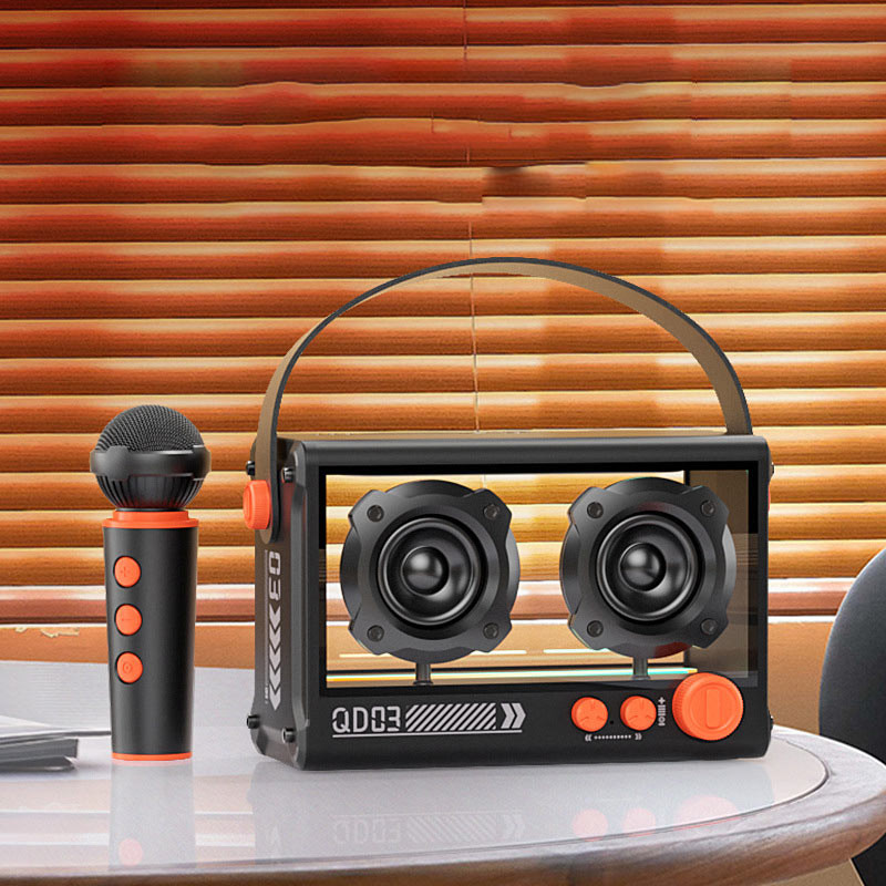 Bluetooth колонка QD03 Transparent з мікрофоном 20W Black