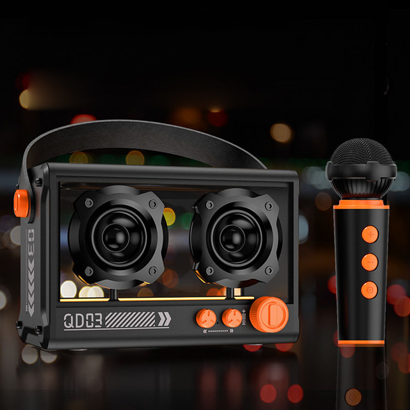 Bluetooth колонка QD03 Transparent з мікрофоном 20W Black