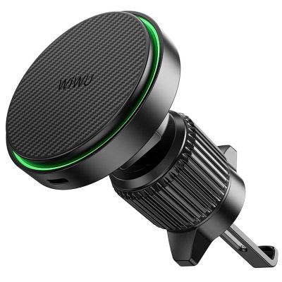 Автотримач з Бездротовий зарядний пристрій WIWU CH-325 Warriors Qi2 15W (air outlet) Black