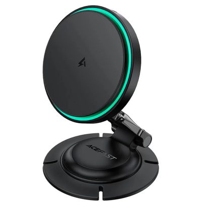 Автотримач з БЗП Acefast D65 Magnetic 15W (center console) Black