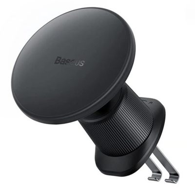 Автотримач з Бездротовий зарядний пристрій Baseus CW01 Magnetic 15W (air outlet) (C40141001111) Cluster Black
