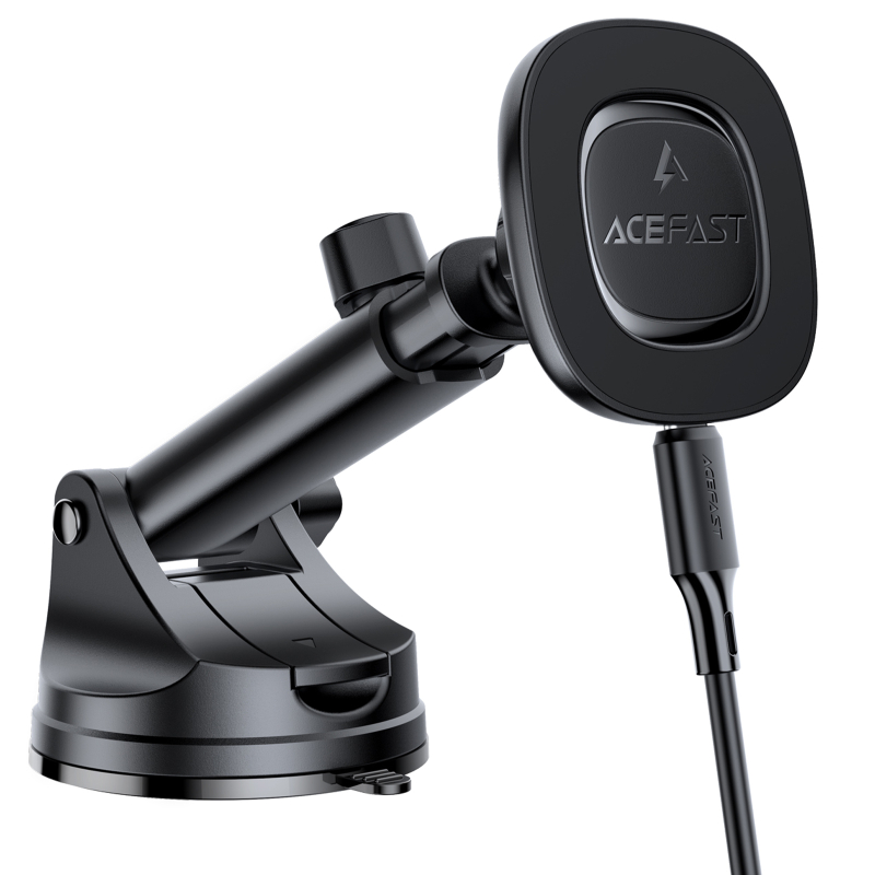 Автотримач з Бездротовий зарядний пристрій Acefast D47 Magnetic Charging 15W (center console) Black