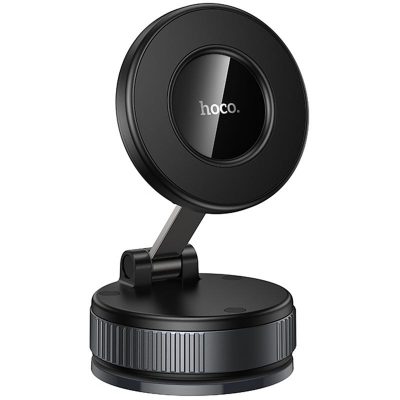 Автотримач Hoco H86 Dragon manual suction cup magnetic (universal) Black / Metal gray