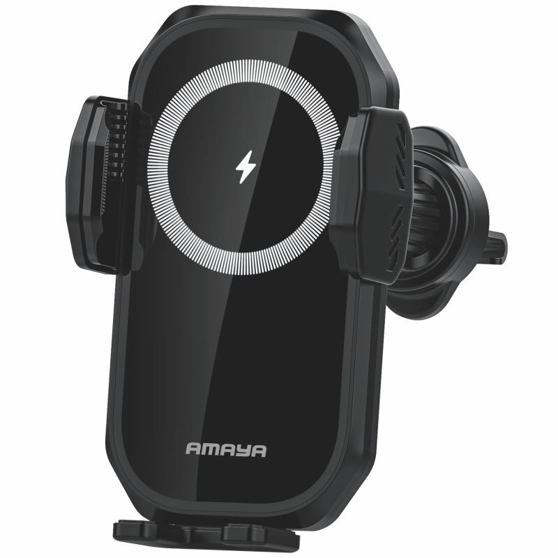 Автотримач з Бездротовий зарядний пристрій Amaya APH-W10 15W (air outlet) Black