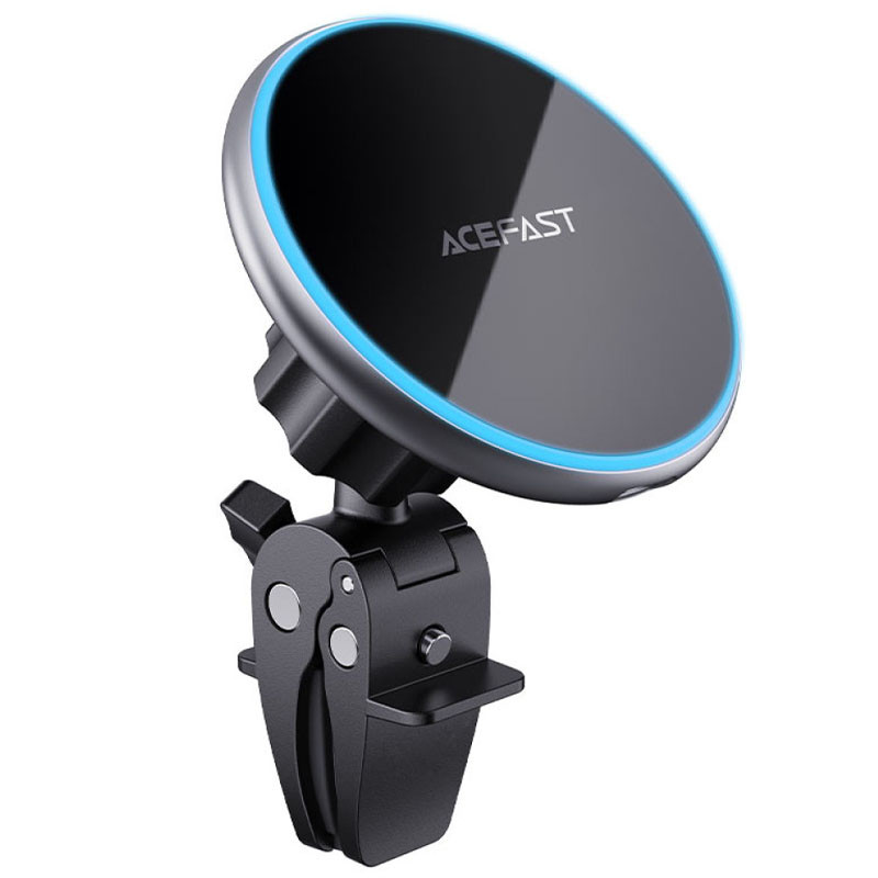 Автотримач з Бездротовий зарядний пристрій Acefast D3 magnetic wireless 15W (air outlet) Silver