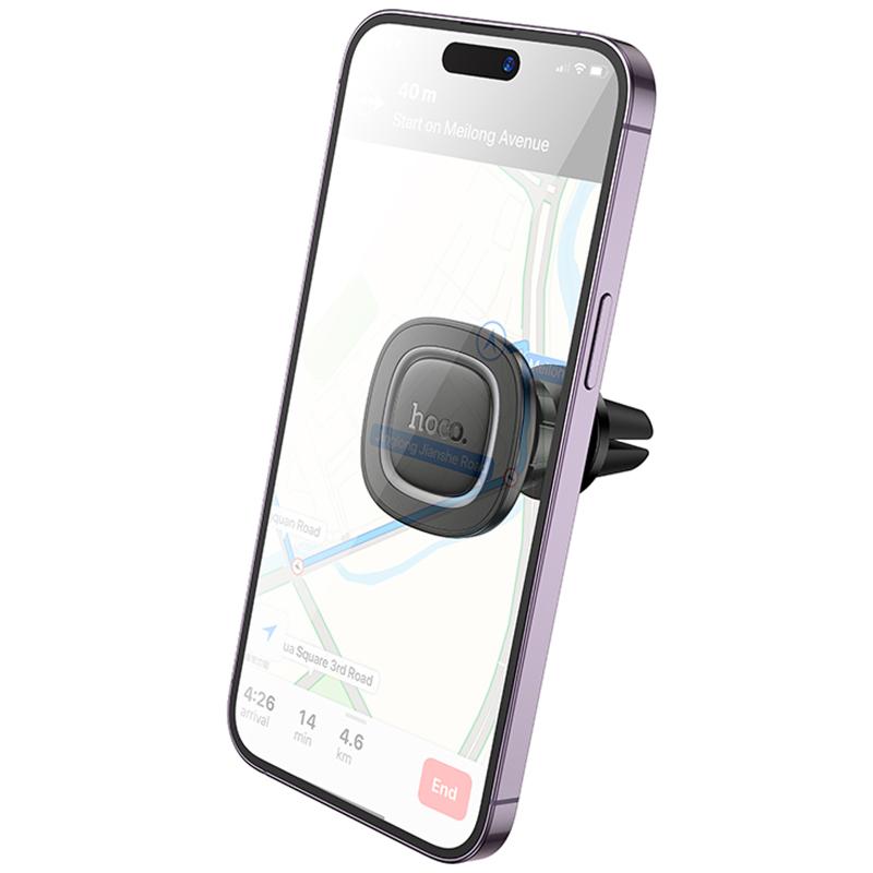 Автотримач Hoco H72 Crown magnetic (air outlet) Black / Metal gray