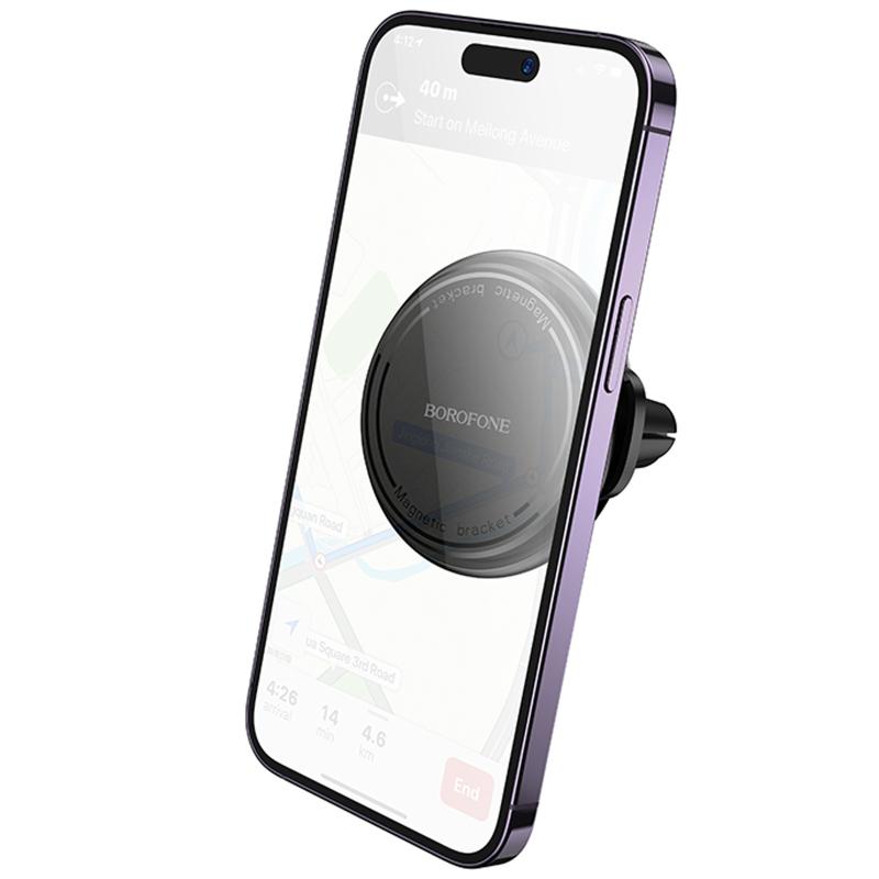 Автотримач Borofone BH135 Parker ring magnetic (air outlet) Black