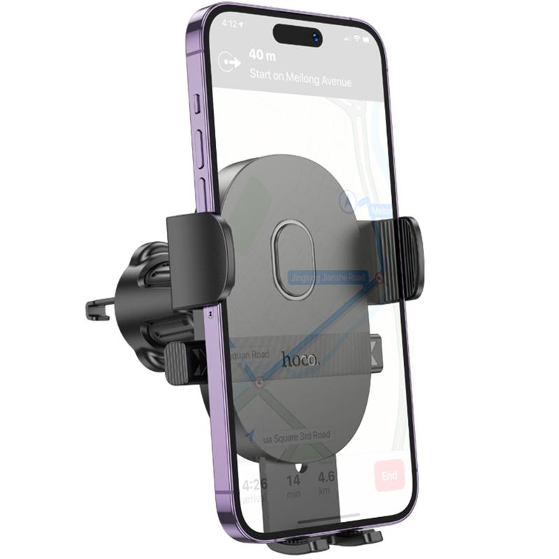 Автотримач Hoco H18 Mighty one-button (air outlet) Black