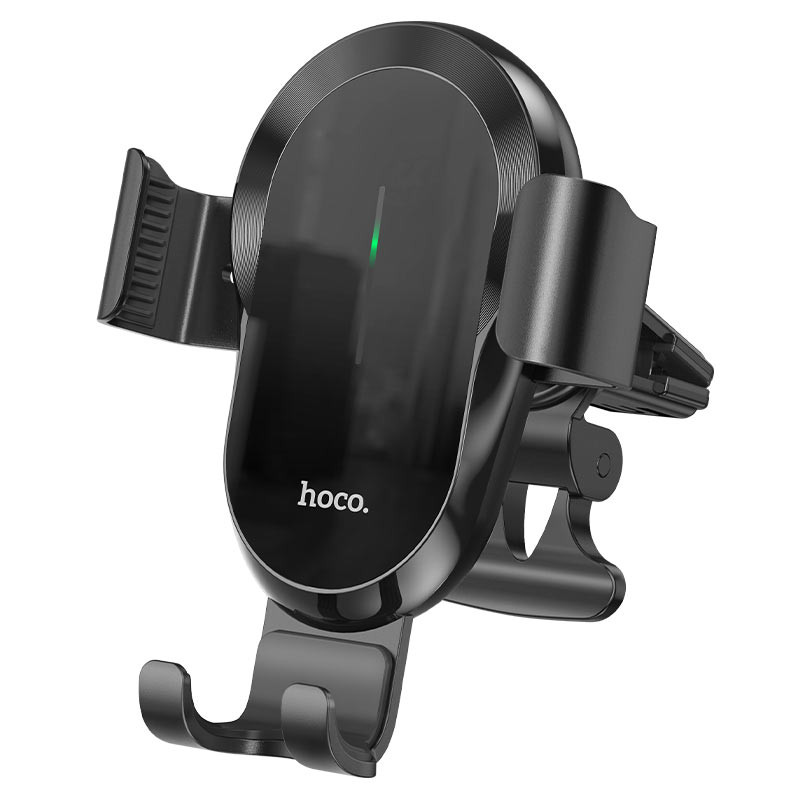 Автотримач з Бездротовий зарядний пристрій Hoco CA105 Guide 15W (air outlet) Чорний