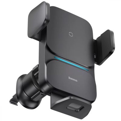 Автотримач з Бездротовий зарядний пристрій Baseus Wisdom Auto Alignment (QI 15W) (Air Outlet base) (CGZX000001) Black