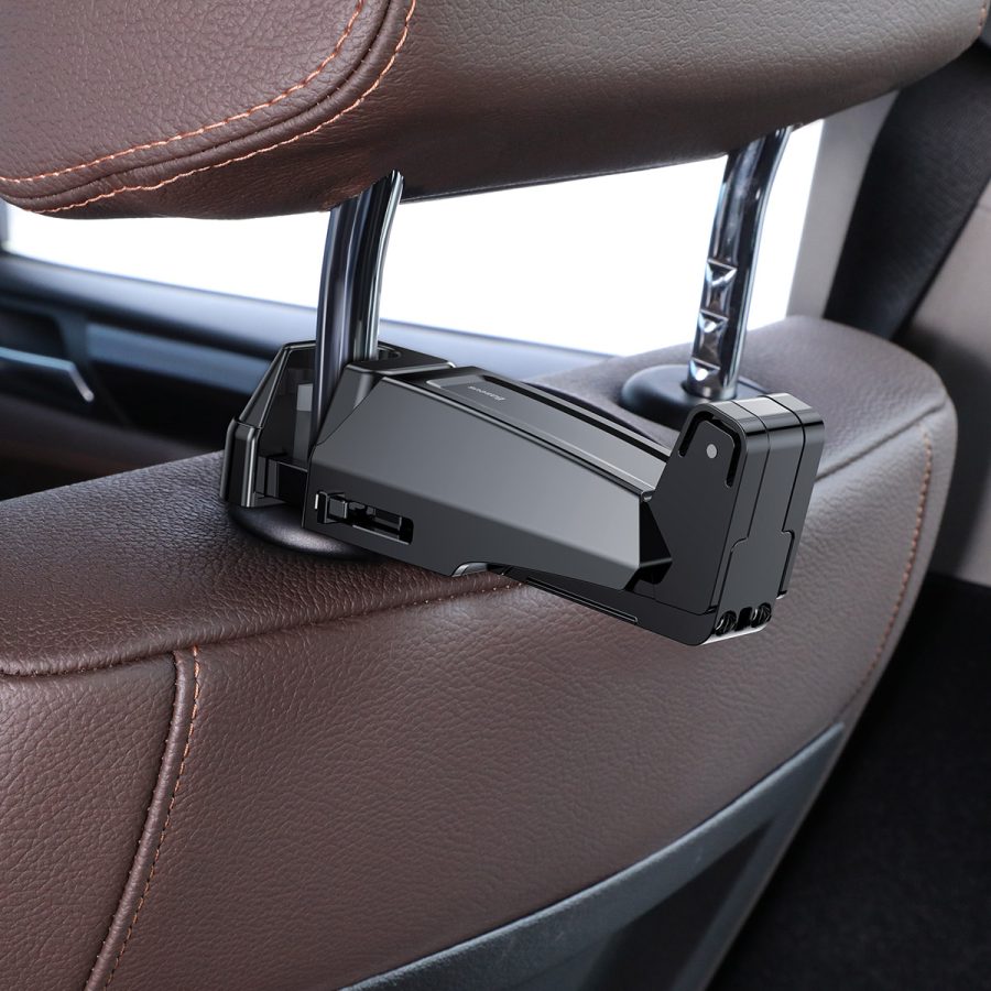 Автотримач Baseus Backseat Vehicle Phone Hook, + гачок-вішалка (SUHZ-A01) black