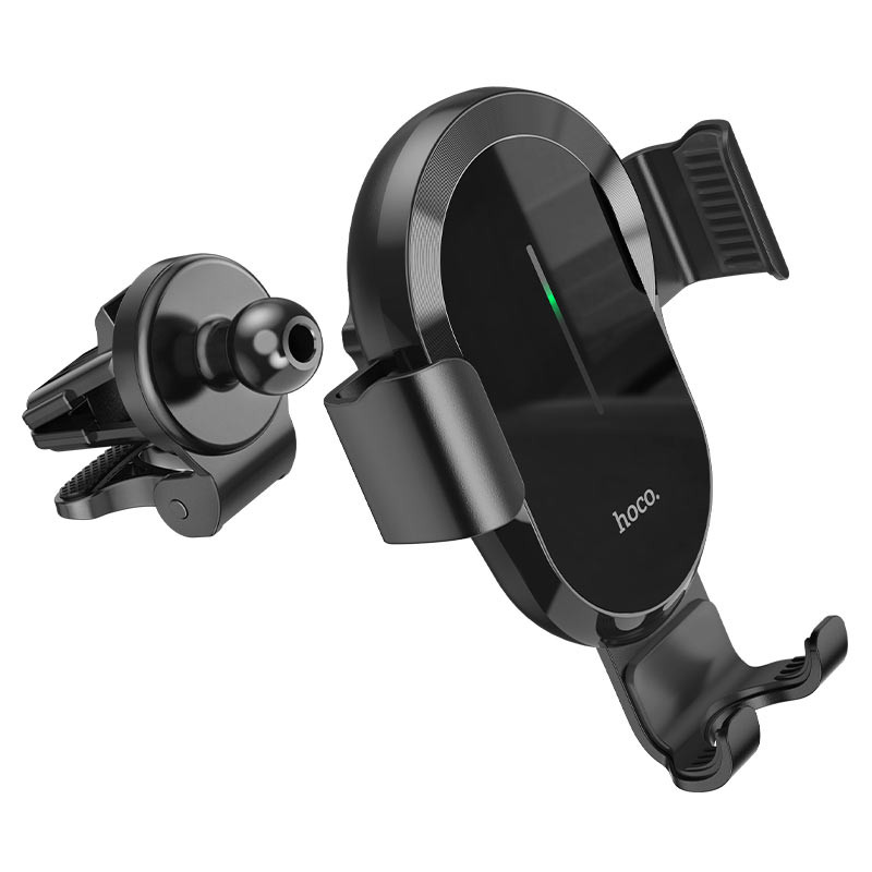Автотримач з Бездротовий зарядний пристрій Hoco CA105 Guide 15W (air outlet) Чорний