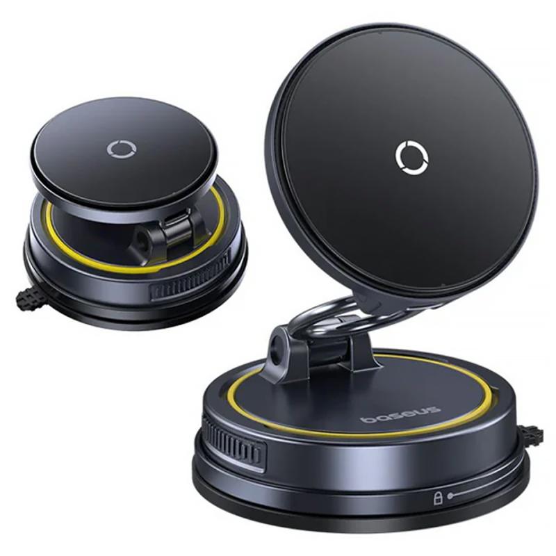 Автотримач з Бездротовий зарядний пристрій Baseus PrimeTrip VC2 Flex Pro Magnetic Wireless Charging (C0013F) Cosmic Black