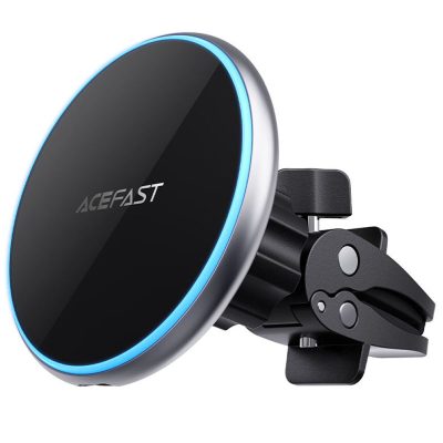 Автотримач з Бездротовий зарядний пристрій Acefast D3 magnetic wireless 15W (air outlet) Silver