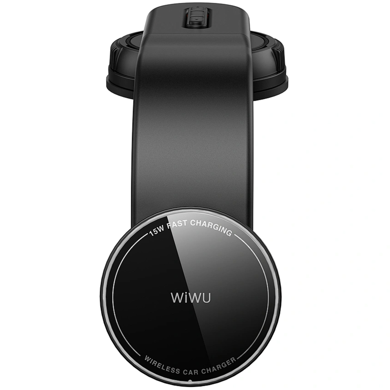 Автотримач з Бездротовий зарядний пристрій WIWU CH-327 Universal Automatic 15W (center console) Black