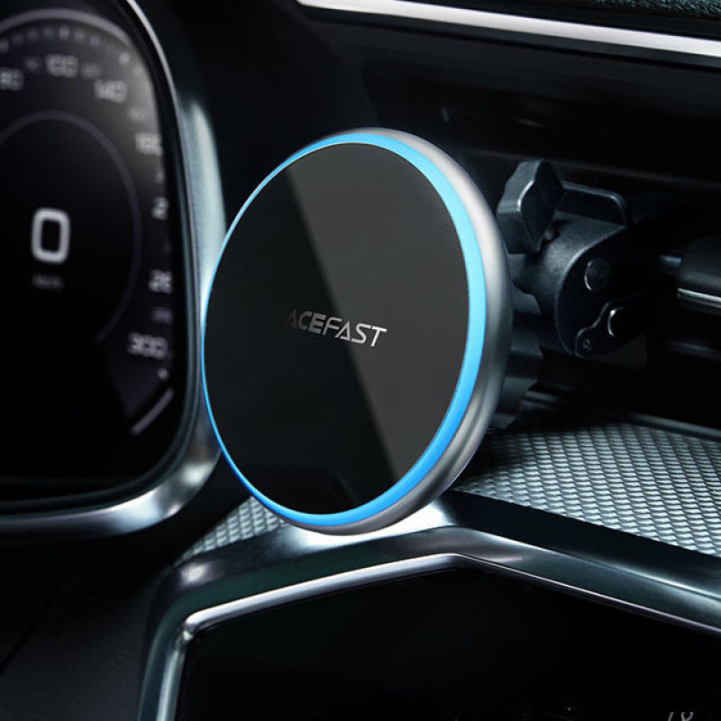 Автотримач з Бездротовий зарядний пристрій Acefast D3 magnetic wireless 15W (air outlet) Silver