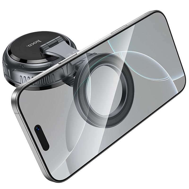 Автотримач Hoco H92 High vacuum suction cup magnetic (universal) Black / Metal gray