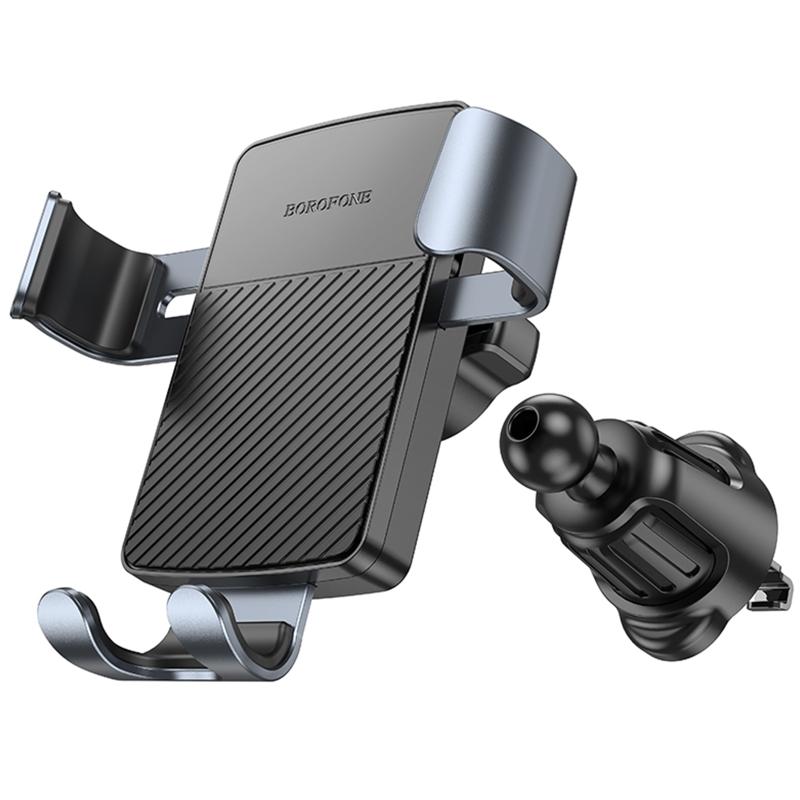 Автотримач Borofone BH118 Refined (air outlet) Black / Metal gray