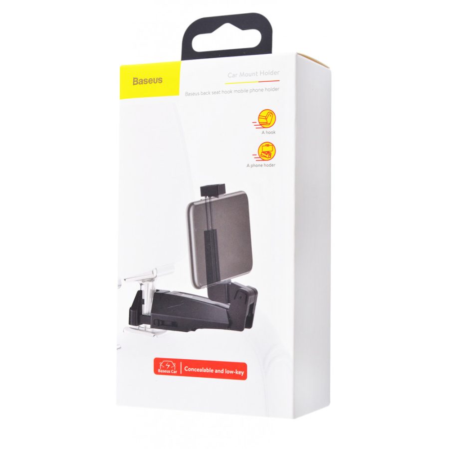 Автотримач Baseus Backseat Vehicle Phone Hook, + гачок-вішалка (SUHZ-A01) black
