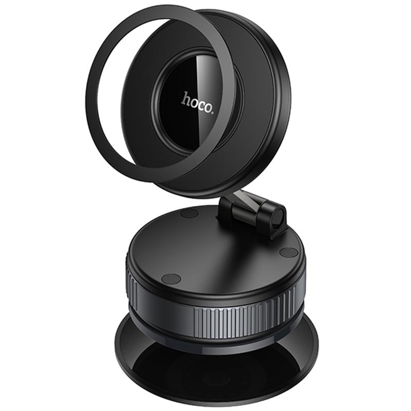 Автотримач Hoco H86 Dragon manual suction cup magnetic (universal) Black / Metal gray
