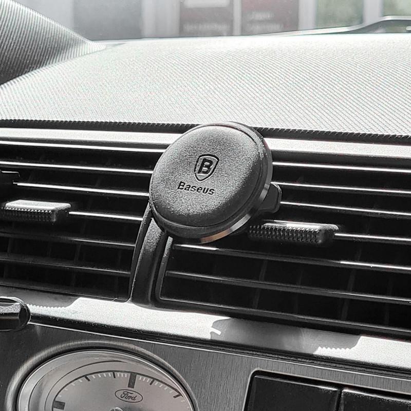 Автотримач Baseus Magnetic OS with cable clip (air outlet) (C40141201113)