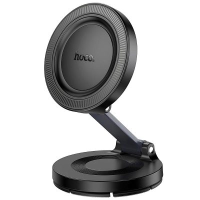 Автотримач Hoco H61 Show folding ring magnetic (dashboard) Black / Metal gray