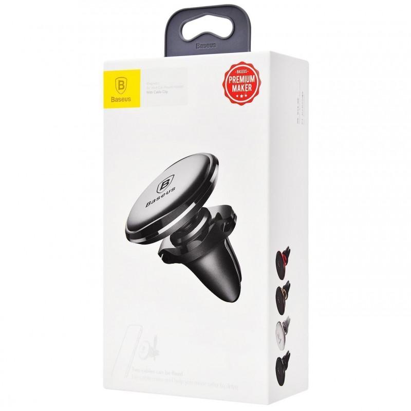 Автотримач Baseus Magnetic OS with cable clip (air outlet) (C40141201113)