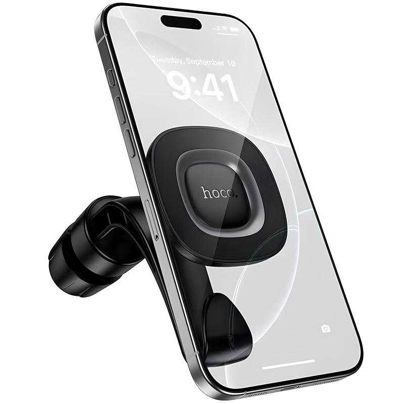 Автотримач Hoco H99 Crown magnetic на підголівник Black metal gray