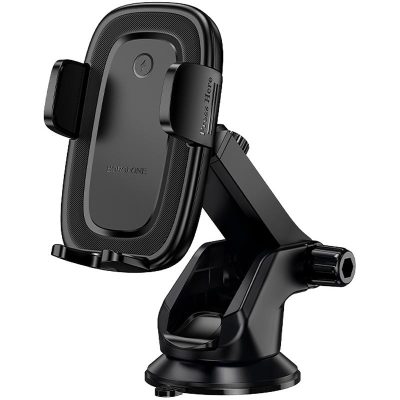 Автотримач з Бездротовий зарядний пристрій Borofone BH223 Follower 15W (center console) Black