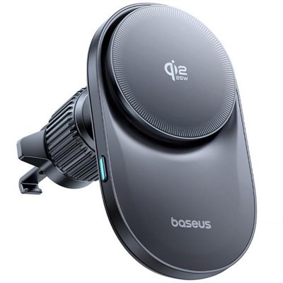 Автотримач з Бездротовий зарядний пристрій Baseus PrimeTrip VC2 Pro Qi2.2 25W (air outlet) (C0013N) Cosmic Black