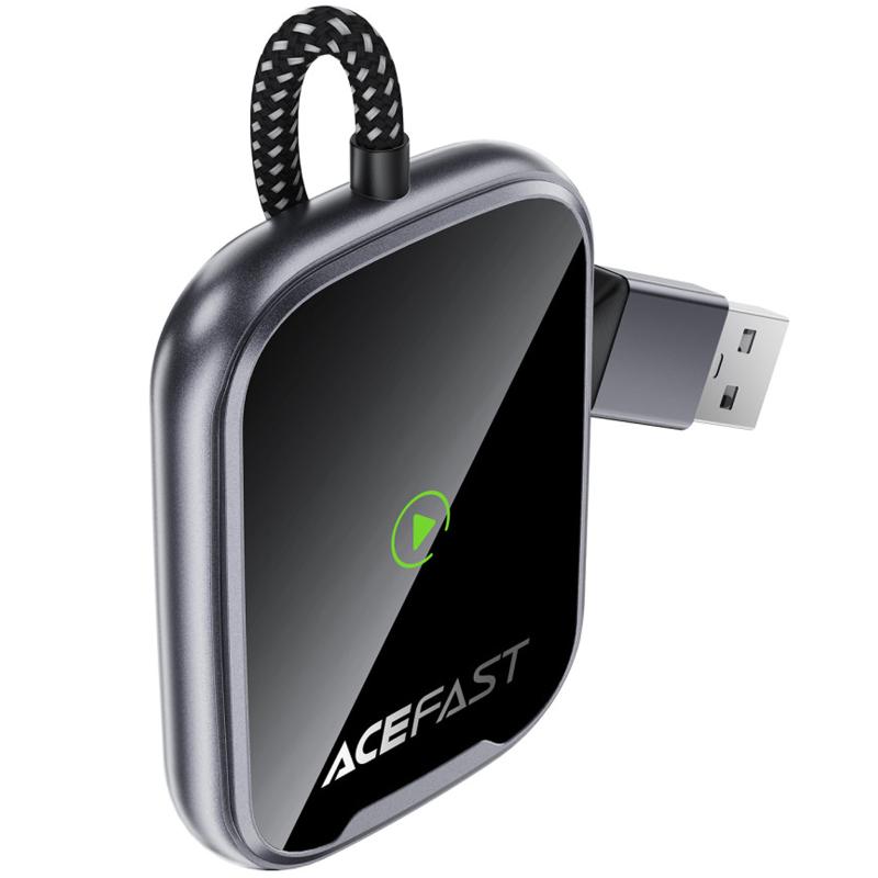 Адаптер Acefast QC1 car wireless CarPlay/Android Auto Gray