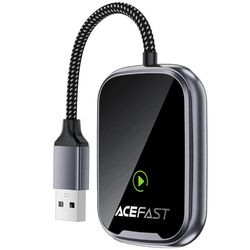 Адаптер Acefast QC1 car wireless CarPlay/Android Auto Gray