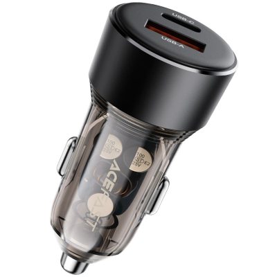 Автомобільний зарядний пристрій Acefast B12 PD 30W + QC 3.0 total 60W (1×USB-A / 1×USB-C) Black