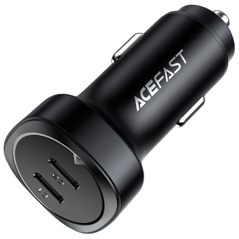 Автомобільний зарядний пристрій Acefast B2 PD 36W + PD 36W total 72W (2×USB-C) Black