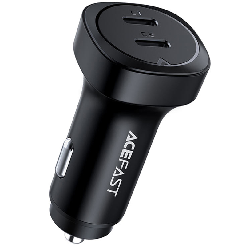 Автомобільний зарядний пристрій Acefast B2 PD 36W + PD 36W total 72W (2×USB-C) Black