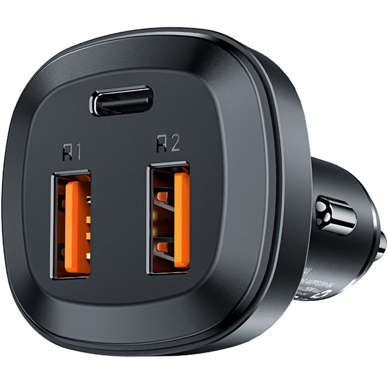 Автомобільний зарядний пристрій Acefast B9 PD 36W + QC 4.0 total 66W (2×USB-A / 1×USB-C) Black