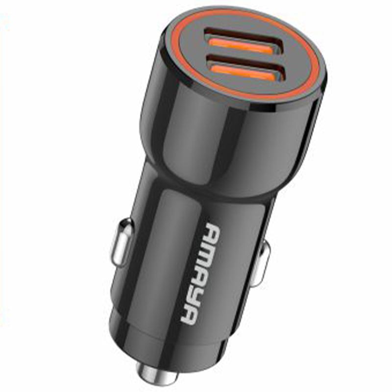 Автомобільний зарядний пристрій Amaya ACC-03 2.4 А (2×USB-A) Black