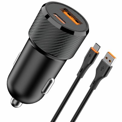 АЗП Amaya ACC-14C PD15W+QC3.0 total 35W (1USB-A/1C) + кабель USB to Type-C Black