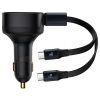 АЗП Baseus Enjoyment PD33W with retractable cables (2USB-C) (C00035500111) Black