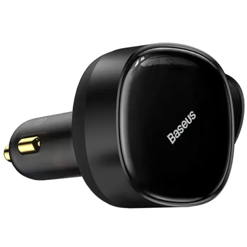 Автомобільний зарядний пристрій Baseus Enjoyment PD 33W with retractable cables (2×USB-C) (C00035500111) Black