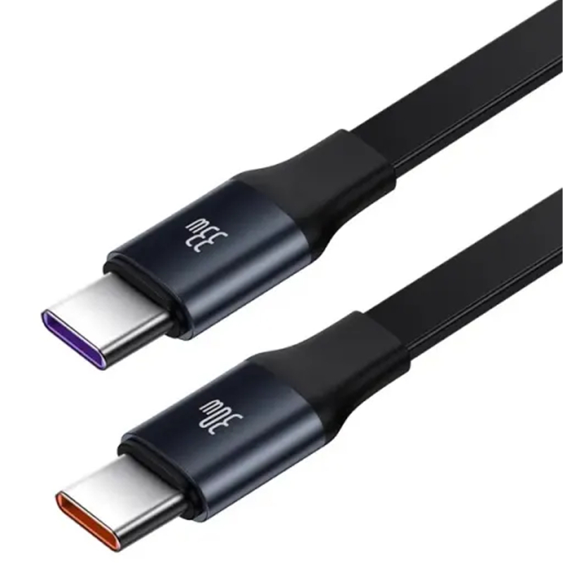 Автомобільний зарядний пристрій Baseus Enjoyment PD 33W with retractable cables (2×USB-C) (C00035500111) Black