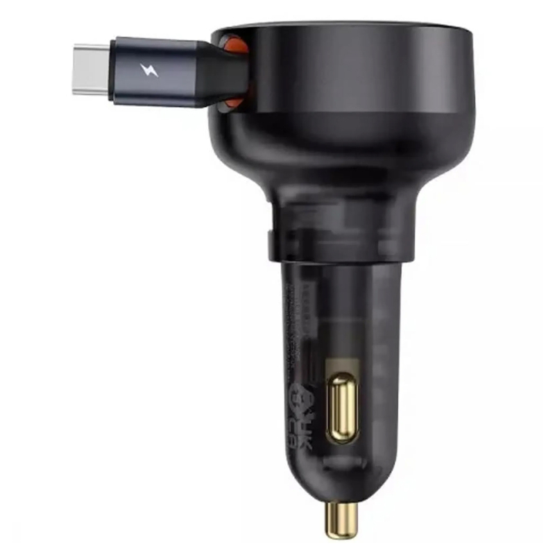 Автомобільний зарядний пристрій Baseus Enjoyment Pro PD 60W with retractable cables (1×USB-A / 1×USB-C/1L) (C00057802111) Cluster Black