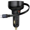 АЗП Baseus Enjoyment Pro PD60W+QC3.0 with retractable cable (1USB-A/1C) (C000578) Cluster Black