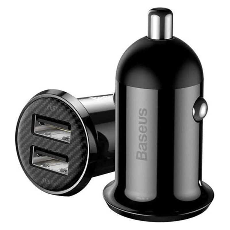Автомобільний зарядний пристрій Baseus Grain Pro 4.8 А (2×USB-A) (CCALLP) Чорний